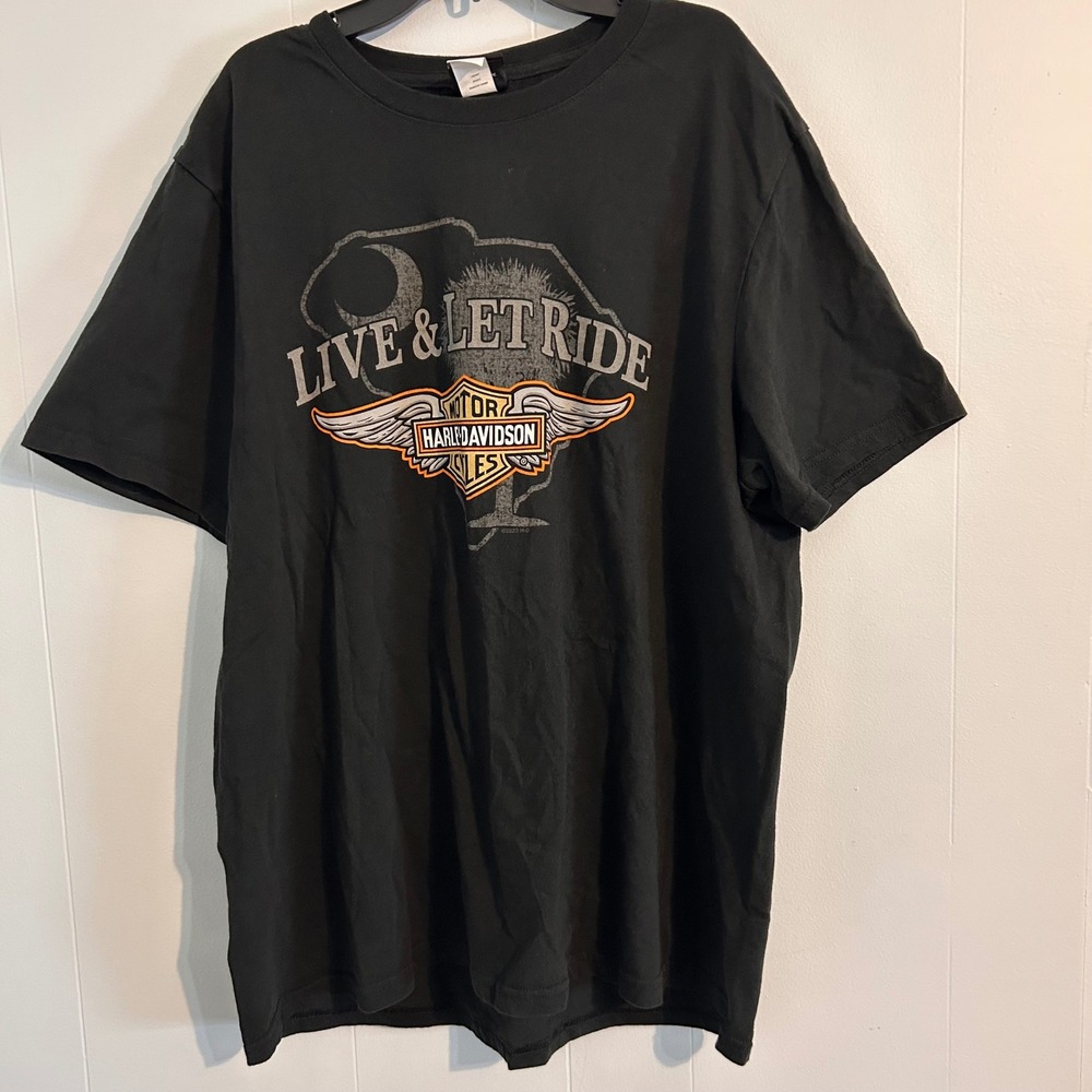 Harley-Davidson Mens Myrtle Beach South Carolina Live Let Ride GraphicT-Shirt XL